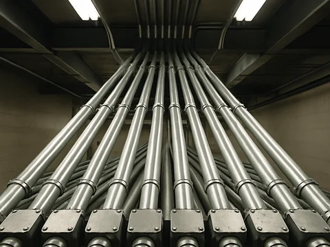 Commercial ceiling with EMT conduit runs